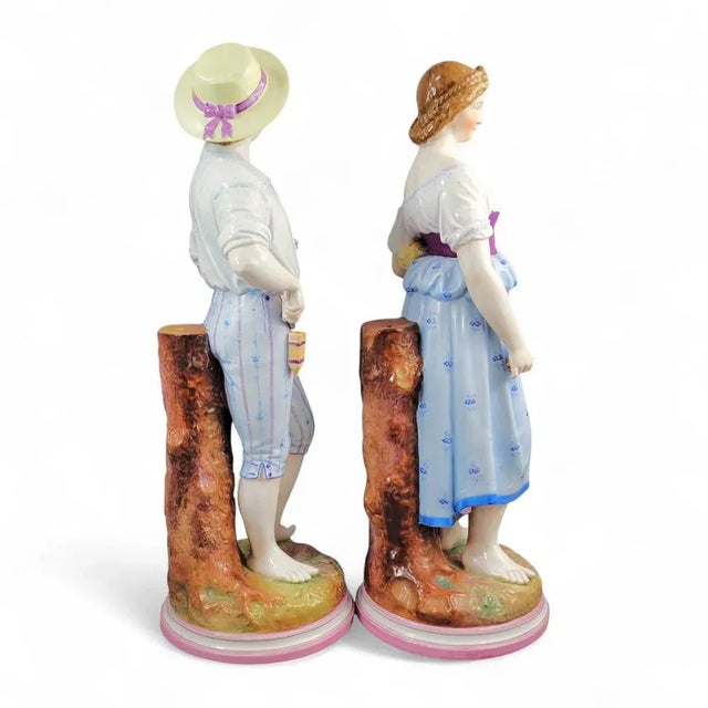 Porcelain Harvester Figurines by C. G. Schierholz, Germany, 1865, Set of 2 For Sale - Image 4 of 12