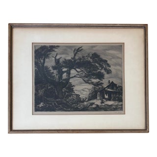 1930s Fine Drypoint Etching by Sam Thal, Framed For Sale