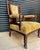 Mid 19th Century Victorian Oak Shield-Back Armchair – Antique Upholstered Library / Occasional Chair With Carved Detail & Castors For Sale - Image 5 of 9