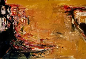 1987 Abstract Expressionist Color Monotype Oil Painting by Tom Lieber