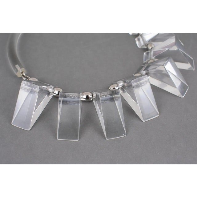 Judith Hendler Clear Acrylic Neck-Ring Choker Necklace For Sale - Image 9 of 17