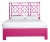 Lattice Back Platform Bed Queen, Hot Pink For Sale