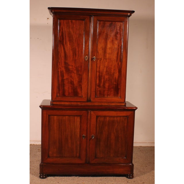 Small Early 19th Century Two-Part Mahogany Buffet For Sale - Image 9 of 9
