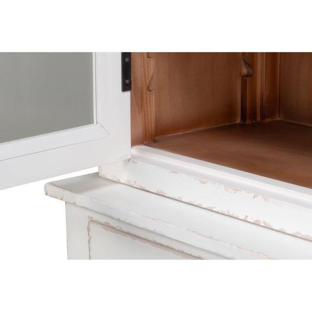 White Swedish Gustavian Glazed Display Cabinet in White For Sale - Image 8 of 10