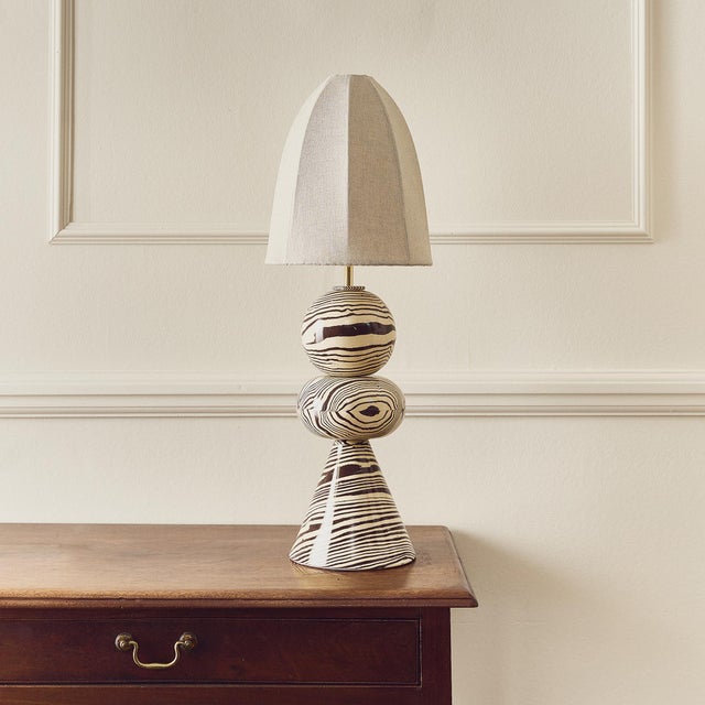 Not Yet Made - Made To Order Ceramic Swan Brown & White Table Lamp by Henry Holland Studio For Sale - Image 5 of 5