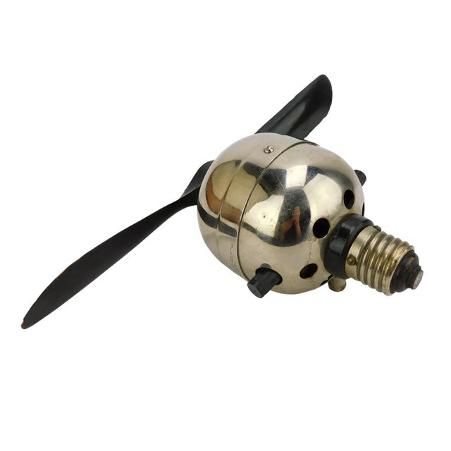 1930s 1930s Ball Motor Lamp Socket Airplane Prop Fan 220v For Sale - Image 5 of 7