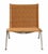 Replica PK22 lounge chair. Features a woven wicker seat and back with a steel frame. Dimensions: 24.8" W x 24.8" D x 26.8" H