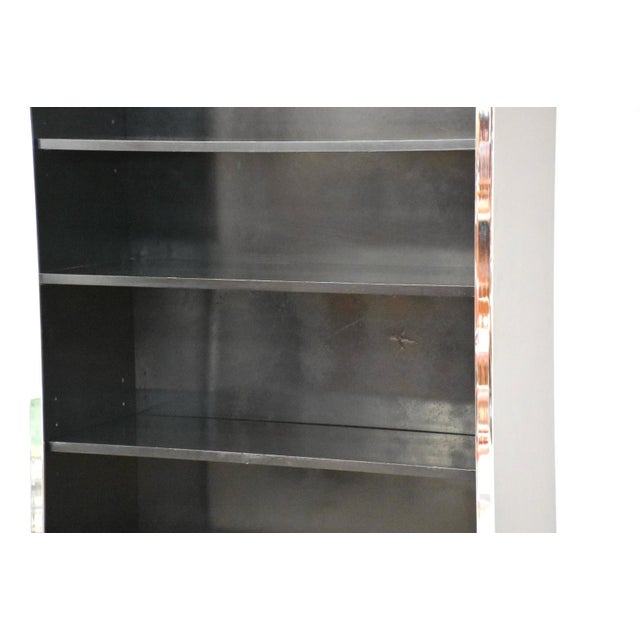 Brown 1970s Milo Baughman Style Chrome Bookcase John Stuart For Sale - Image 8 of 10