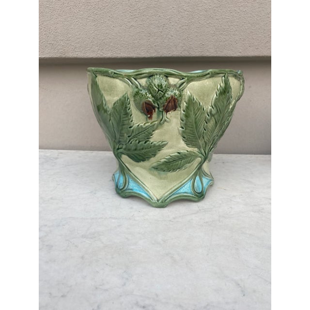 Late 19th Century 19th Century Majolica Chesnut Jardinière Saint Clement For Sale - Image 5 of 7