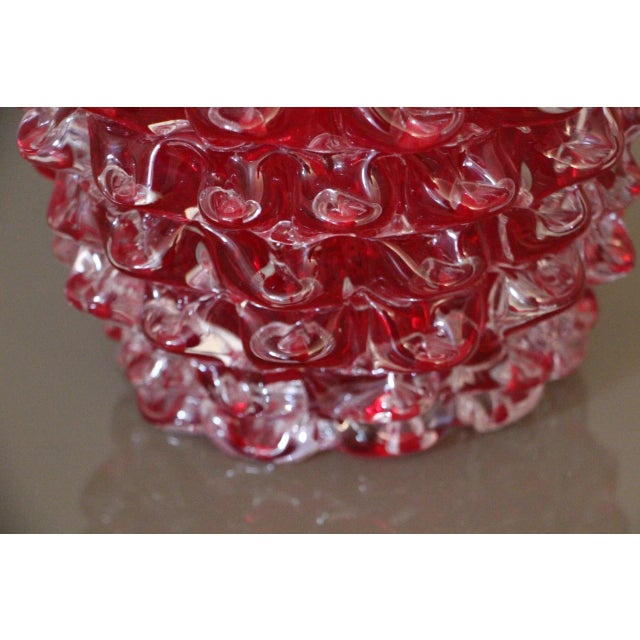 Red Mid-Century Murano Glass Vase For Sale - Image 8 of 12