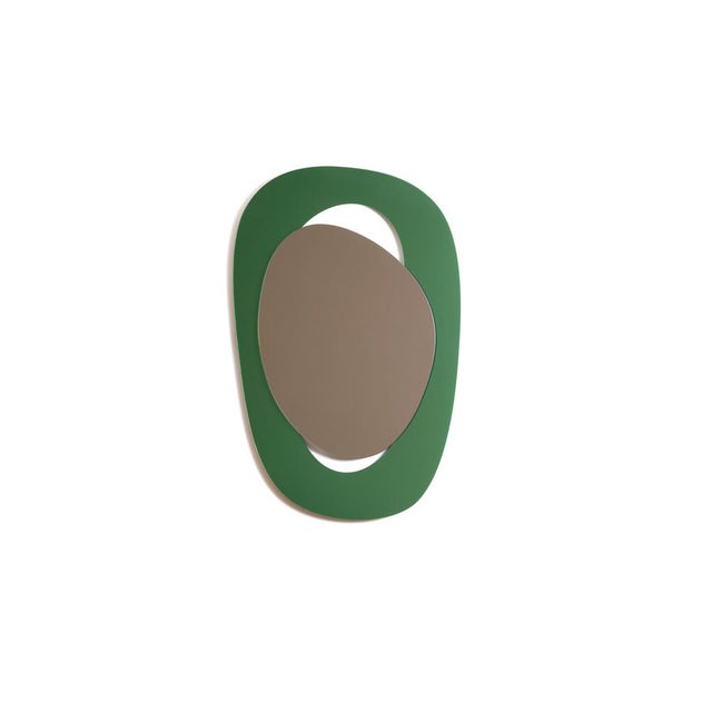 Handcrafted Large Soul Me Mirror in Green and Tinted Bronze by Pon Design For Sale - Image 4 of 11