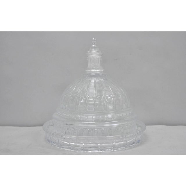 Late 20th Century Late 20th Century Shannon Design of Ireland Round Clear Cut Crystal Capitol Dome Cake Plate Stand For Sale - Image 5 of 14