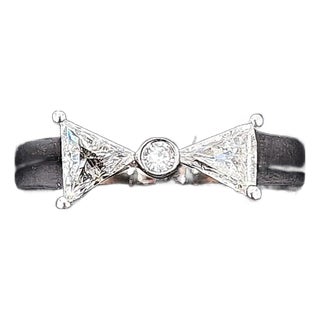 0.64 Bow Tie Diamond Ring Size 6.25 For Sale