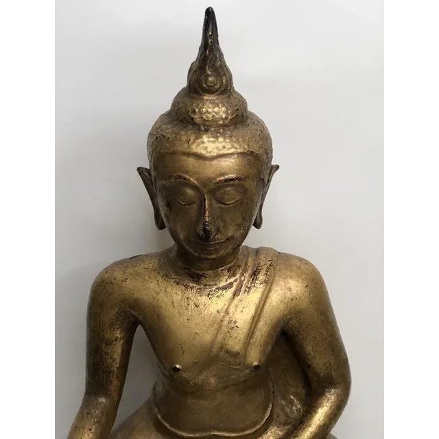 Religious 15/16th Century Bronze Guild Thai Buddha For Sale - Image 3 of 12