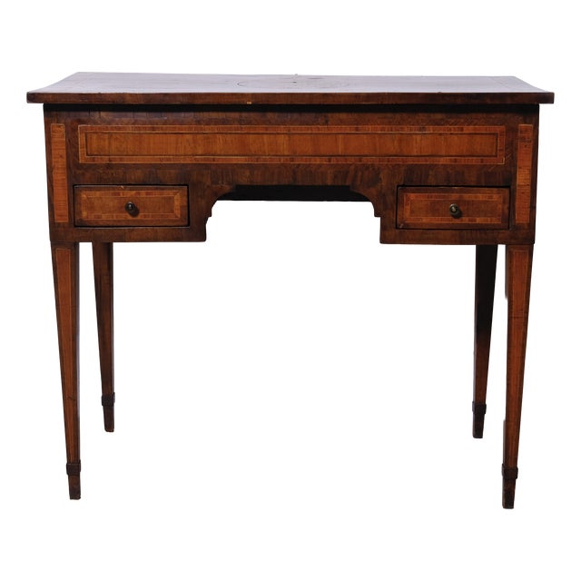 Louis XVI Style Wall-Mounted Writing Desk in Veneered and Inlaid Wood For Sale