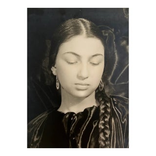 Vintage Black & White Framed Photograph of Young Woman For Sale