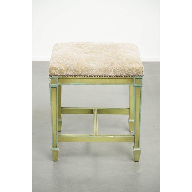 Antique Dutch Wooden Ottoman in Fabric with Floral Pattern For Sale - Image 5 of 15