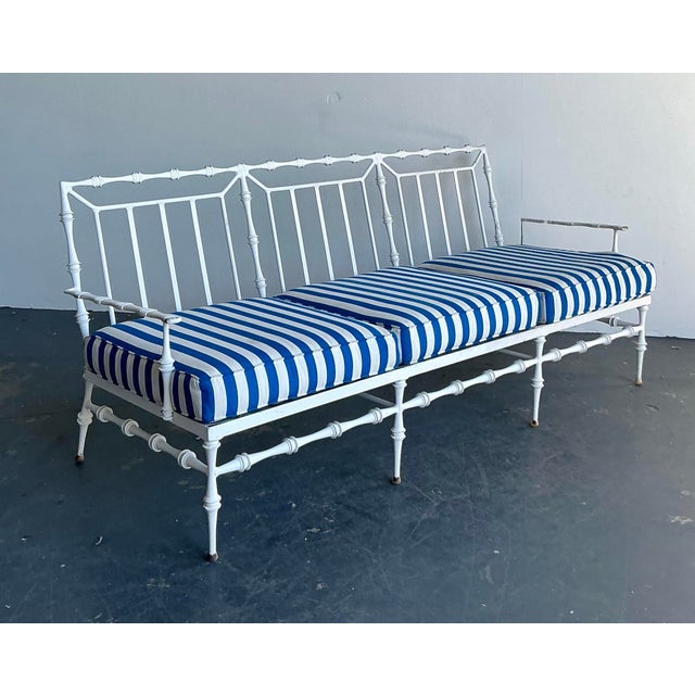 Late 20th Century Vintage Regency Phyllis Morris Cast Aluminum Sofa For Sale - Image 5 of 6