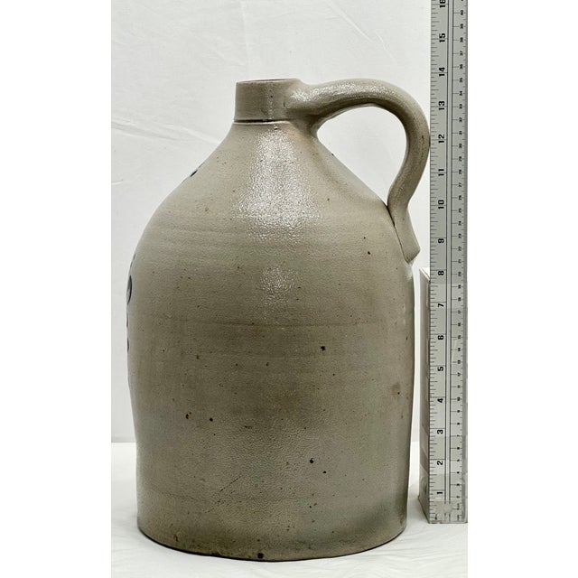 Excellent Antique American Blue Flower Decorated 2 Gallon Jug by New York Stoneware Company Fort Edwards - Circa Mid 1800s For Sale - Image 18 of 18