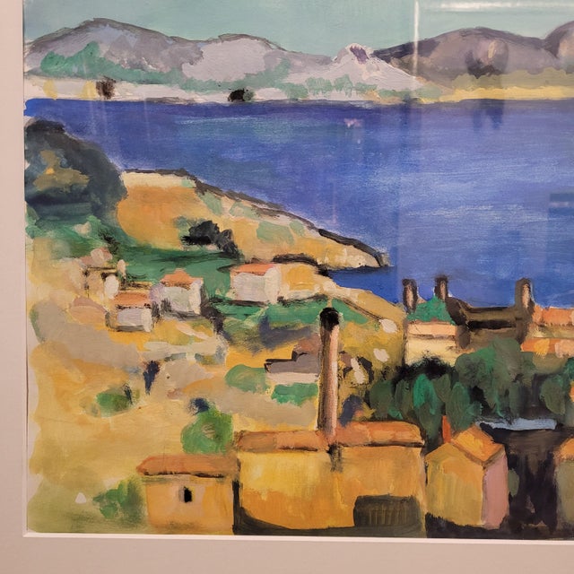 Paper After Paul Cézanne, The Bay of Marseille, View from L'estaque, 1920s, Gouache on Paper, Framed For Sale - Image 7 of 18