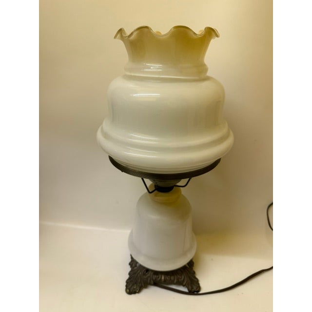 This exquisite mid-century electric parlor lamp beautifully revives the romanticism of the Victorian "Gone With the Wind"...
