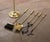 Metal Vintage French Brass Fireplace Four-Piece Tool Set on Stand For Sale - Image 7 of 7