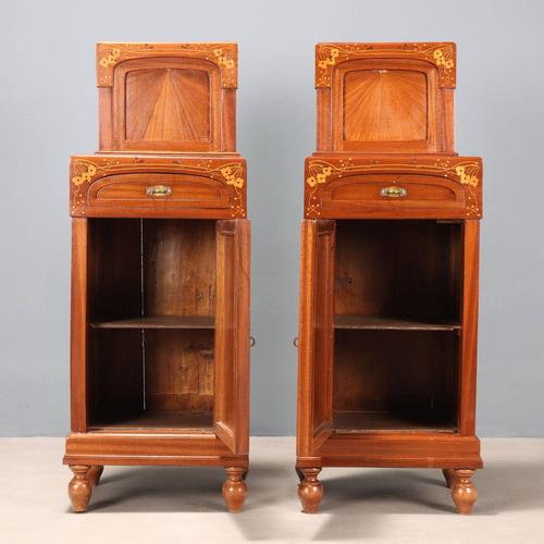 Italian Nightstands in Mahogany and Glass, Set of 2 For Sale - Image 4 of 15