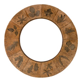 Terracotta Botanical Tile Mirror in the Style of Roger Capron, France For Sale