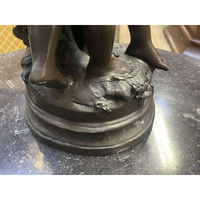 Bronze Depicting Two Children by Moreau, 20th Century For Sale - Image 12 of 16