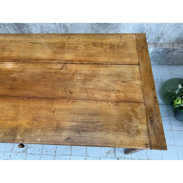 Kitchen Dining Table or Desk with 3 Drawers and Tapered Legs, 1890s For Sale - Image 11 of 17