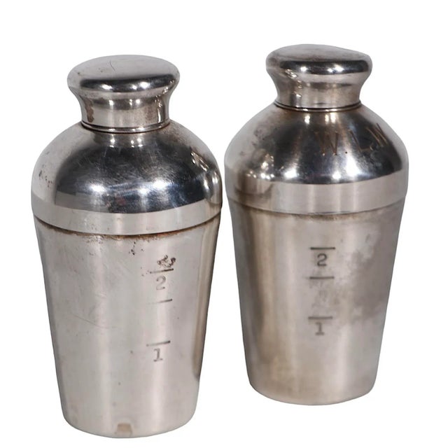 Pr. Diminutive Art Deco Napier Cocktail Shaker Jiggers For Sale - Image 9 of 10