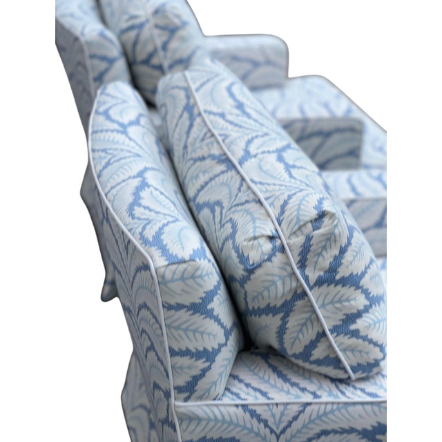 Pair of Baker Furniture Company Club Chairs in Brunschwig & Fils For Sale - Image 14 of 18