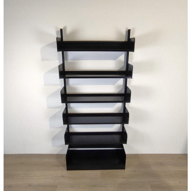 Black Metal Congress Bookcase attributed to Lips Vago, 1970s For Sale - Image 4 of 11