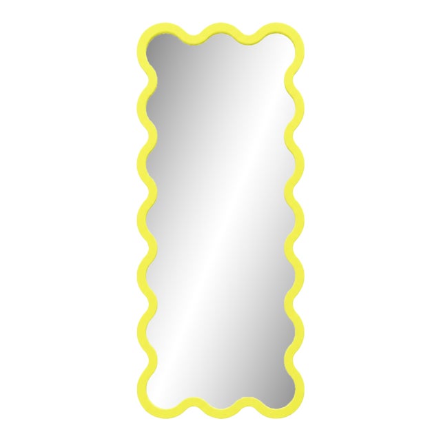 Statement Yellow Wall Mirror With Organic Design for Contemporary Interiors by Oitoproducts For Sale