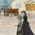 Lavender 1980s Original Oil Painting Winter Village Church by Lea Topliff Framed For Sale - Image 8 of 12