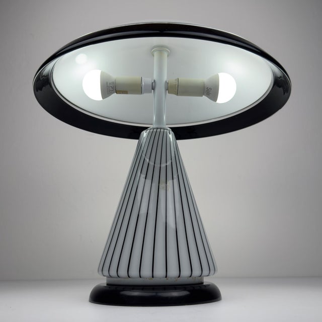 Black Vintage Murano Table Lamp by Zonca, Italy, 1980s For Sale - Image 8 of 18
