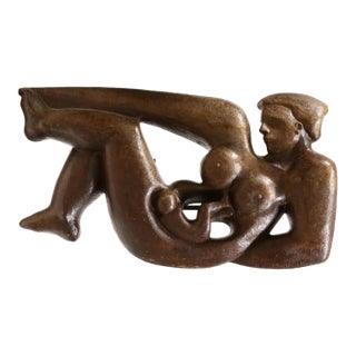 Mid 20th Century Germain Janssens (Belgian, 1920-1994), Large Mother and Child Relief Sculpture For Sale