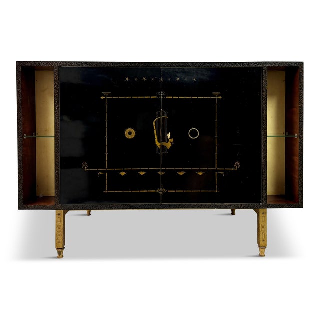 Brazilian Black Lacquered Cabinet by Dinucci, 1950s For Sale - Image 16 of 17