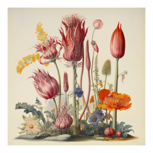 Antique Botanical Garden Study - Natural History Fine Art Print