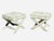 1980s Pair Large Vintage X Benches in Schumacher For Sale - Image 10 of 16