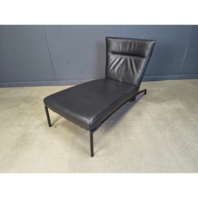 Vintage Black Leather Chaise Longue by Peter Mally for COR, 1990s For Sale - Image 9 of 12