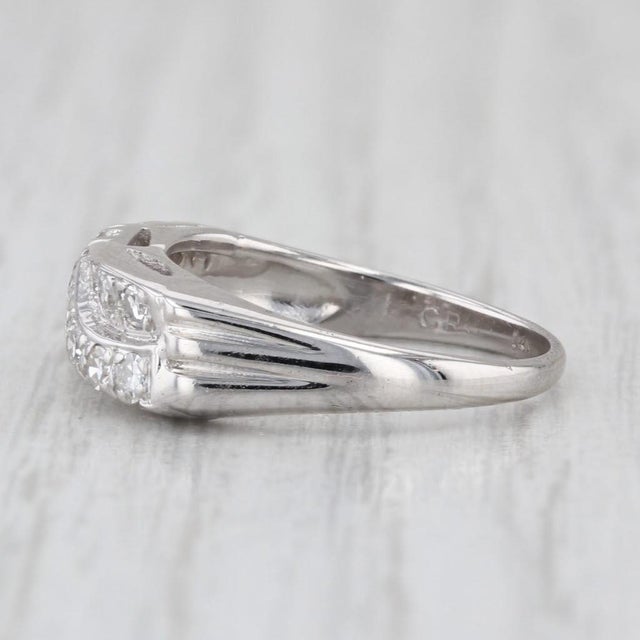 Vintage 0.25ctw Diamond Ring 14k White Gold Size 6 Anniversary Wedding Band For Sale In Greensboro - Image 6 of 8