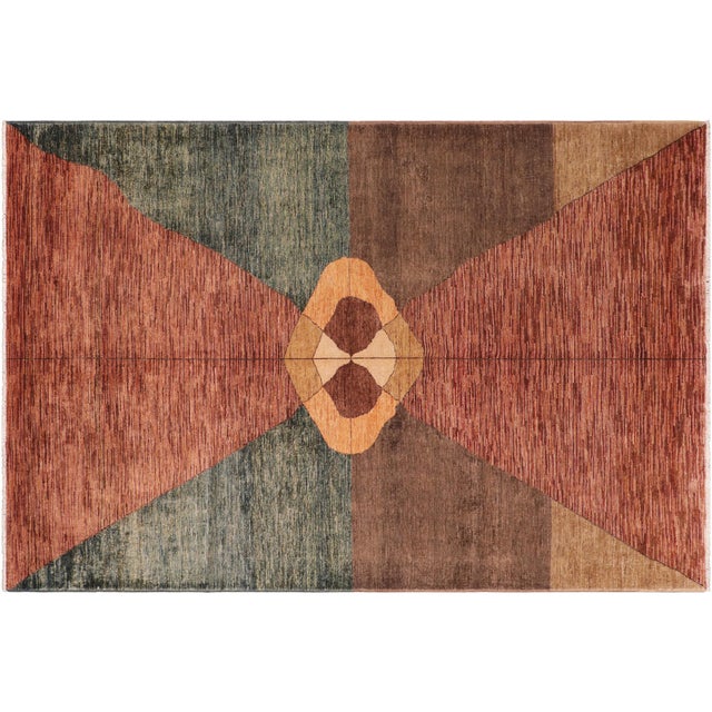 Contemporary Gabbeh Rust/Brown Wool Rug - 6'7'' X 9'10'' For Sale - Image 9 of 10