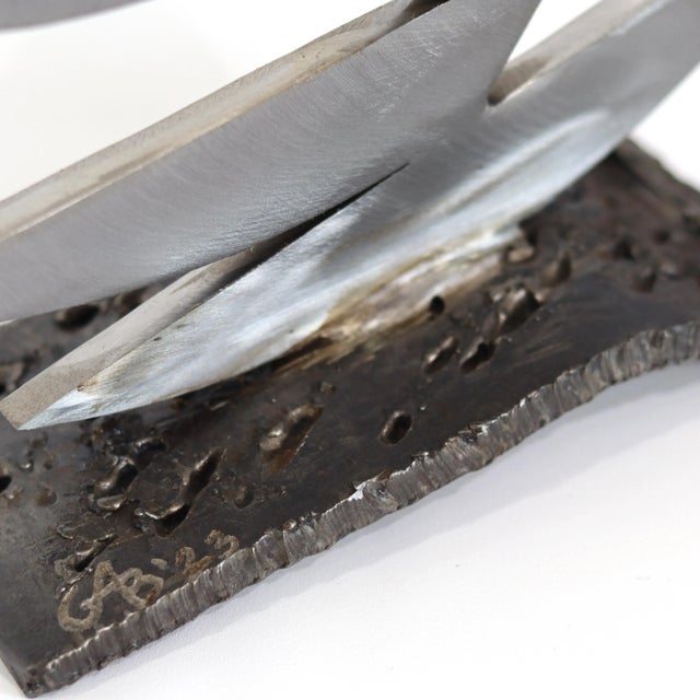 Abstract Rough Seas - Contemporary Expressive Jagged Abstract Metal Sculpture Original Artwork by Granville Beals For Sale - Image 3 of 11