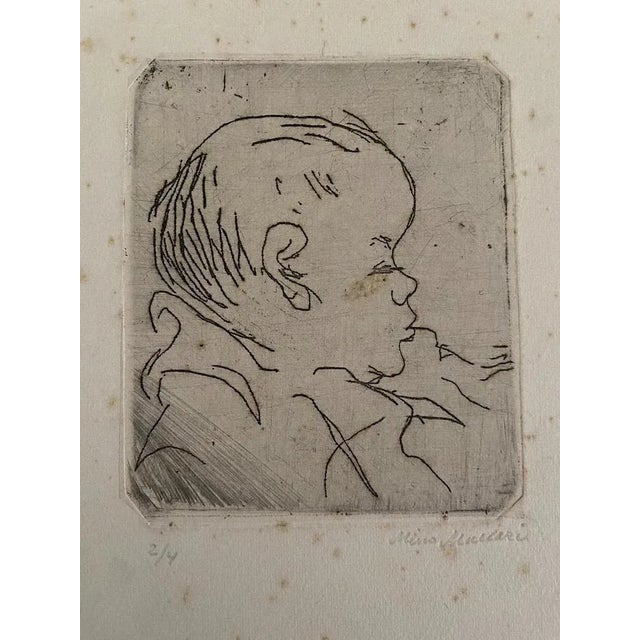 Portrait is an original modern artwork realized by the Italian artist Mino Maccari (Siena, 1898 - Rome, 1989). Original...