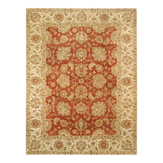 Pasargad Home Agra Coral Wool Area Rug- 7' 9" X 10' 1" For Sale