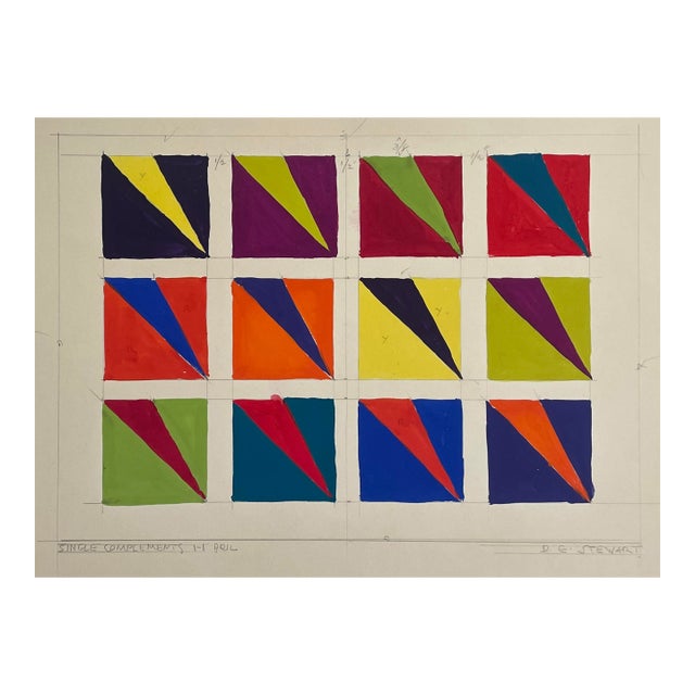 1960s Color Studies Painting by Stewart For Sale
