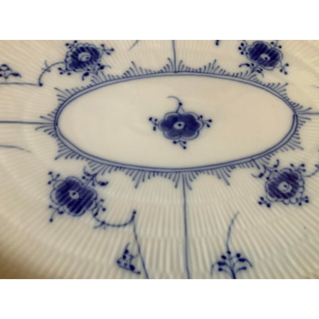 White 1960s Royal Copenhagen Blue Fluted Full Lace Platter 1148 For Sale - Image 8 of 8