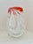 Vintage Hand-Blown Italian Art Glass Vase, Red & White Swirl For Sale - Image 9 of 9