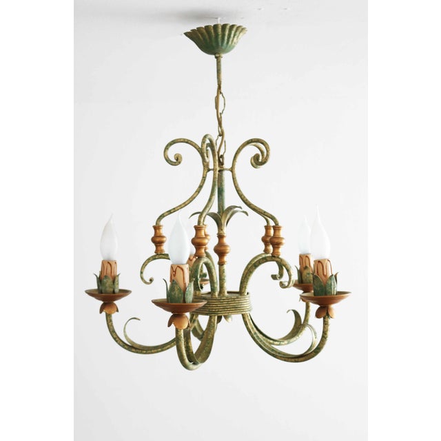 Florentine Hollywood Regency Chandelier, Italy, 1970s For Sale - Image 6 of 6